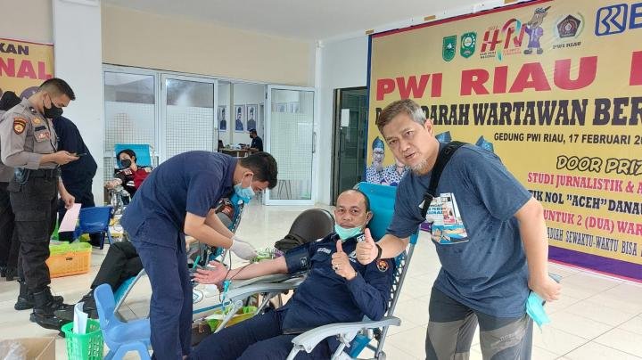 Donor Darah PWI Riau Kumpulkan 146 Kantong Darah, Panitia Apresiasi Bantuan Semua Pihak
